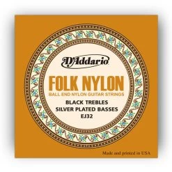 D´Addario EJ32 Folk Nylon Silver/Black