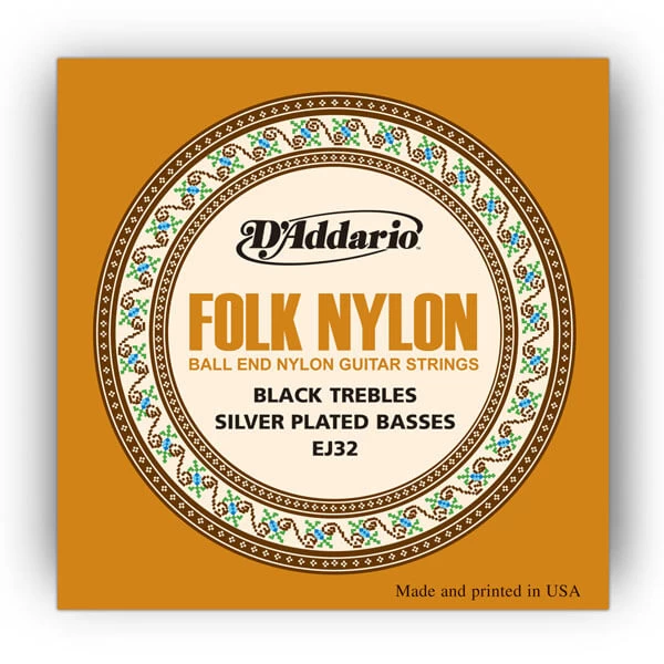 D´Addario EJ32 Folk Nylon Silver/Black 3 D´Addario EJ32 Folk Nylon Silver/Black